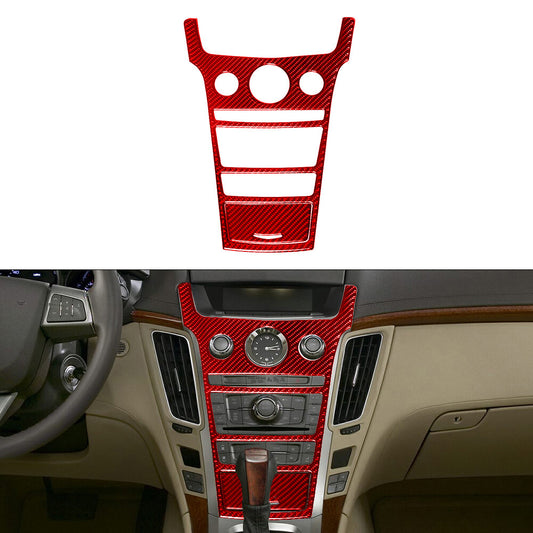 Red Carbon Fiber Headlight Button Trim Strip for Corolla 2014-2018 v