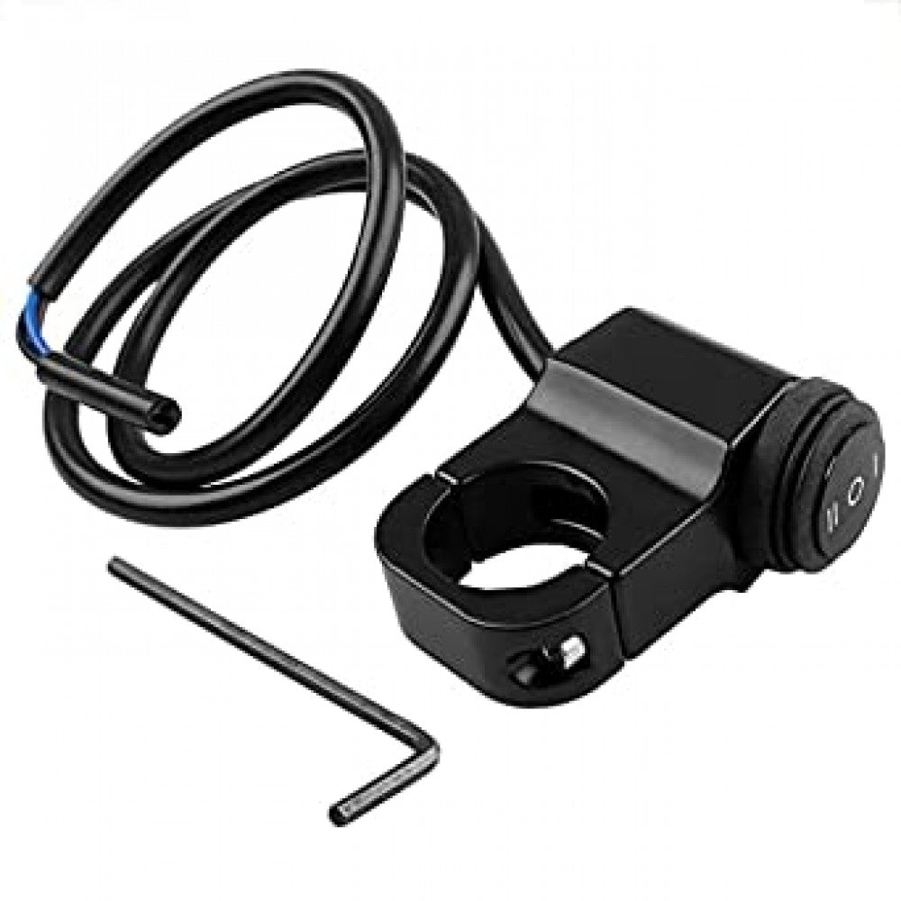 12V Handlebar Headlight Switch 7/8 22-23mm Control CNC Craft Mounting Bracket