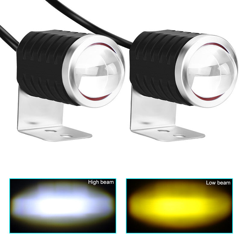 2X for Mini Motorcycle LED Work Light Yellow+White Fog Spot Light Driving Lamp ATV