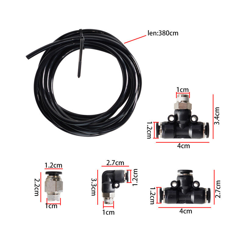 Black Vacuum Tubing Fitting Turbo Wastegate & Solenoid for Car Turbocharged v