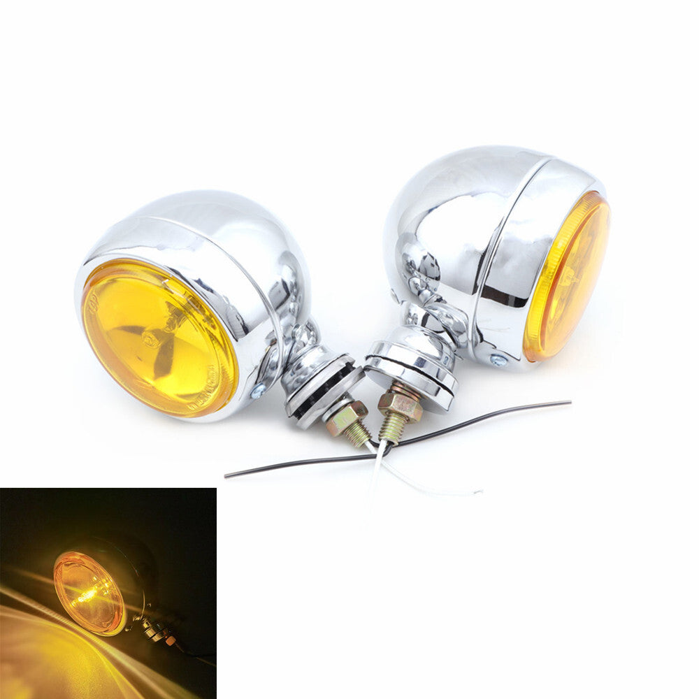 Chrome Retro Passing Driving Headlight Spot Fog Light for Harley Chopper Bobber Q