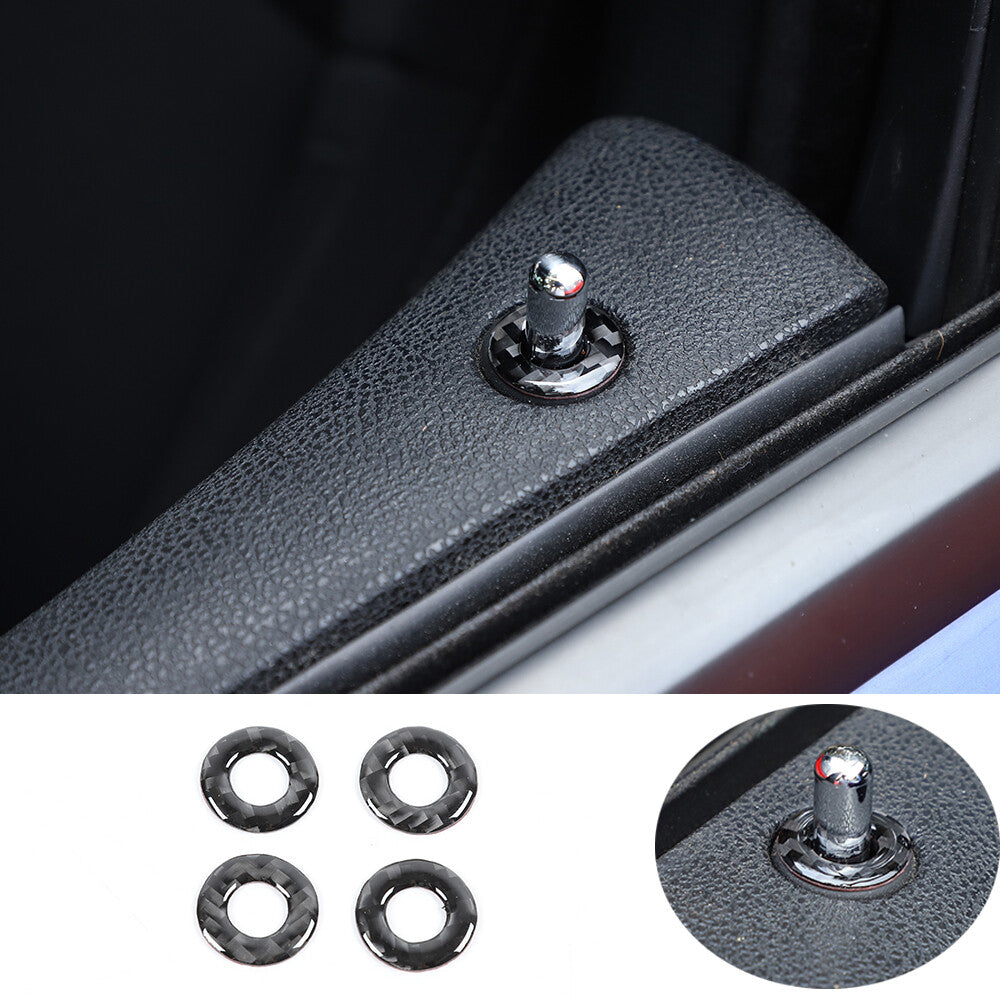 4¡ÁSoft Carbon Fiber Interior Door Lock Pins Trim Cover for Dodge Charger 2015-22