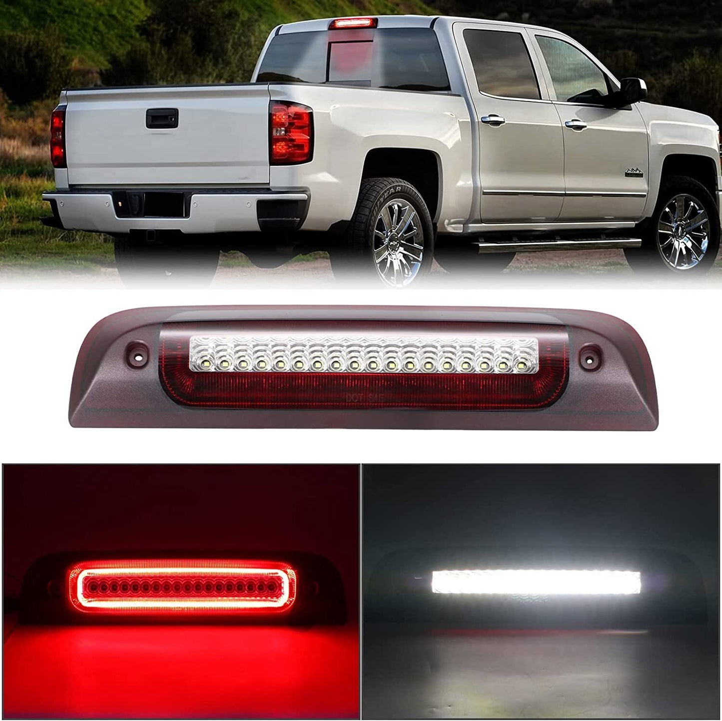 14-18 Black and White Silverado for GMC for Sierra LED Triple Enchanting Q
