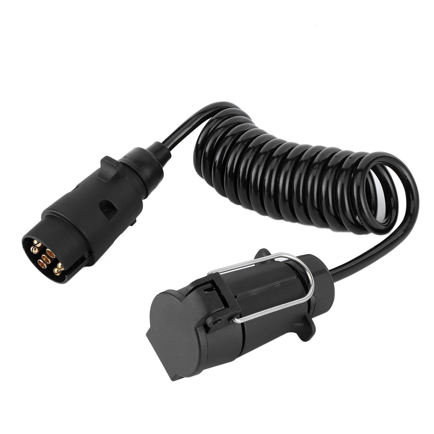 Caravan Spring Cable 2m Spring Cable Cord 7Pin Trailer Plug Socket Adapter Q