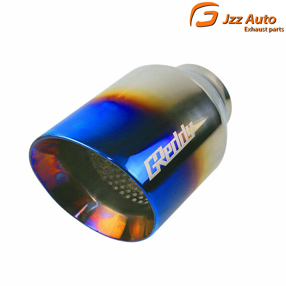1PC Universal 2'' ID 4'' OD Exhaust End Tips Muffler Burnt Blue Pipe Tip