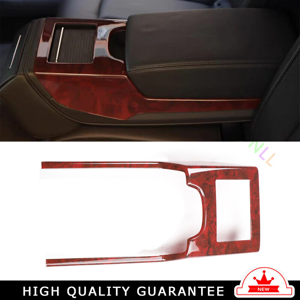 Car Interior Rear Storage Box Cover Trim 1 Fit for Audi A6L 2012-2018 Red Wood