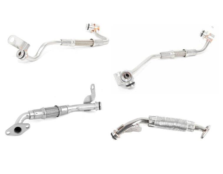 4-piece turbocharger inlet/outlet feed line suitable for E60, E88, E90, F01, F02, X6- n
