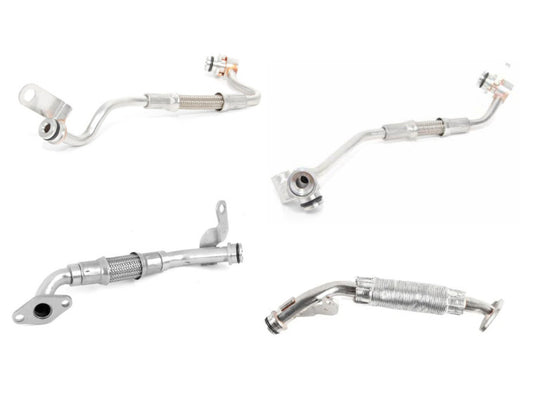 4-piece turbocharger inlet/outlet feed line suitable for E60, E88, E90, F01, F02, X6- n