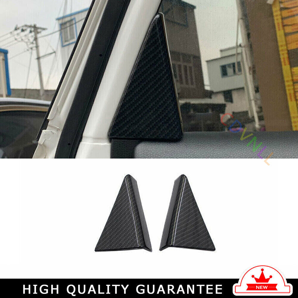 B Post Front Triangle Cover Trim 2 for Honda for Civic 10th 2016-2021 Carbon Fiber