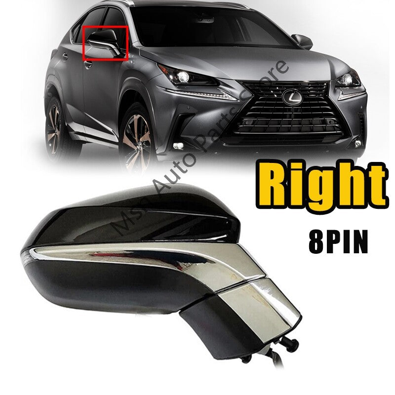 Right Rearview Mirror Power Heated Fold Turn Signal 8PIN for Lexus NX 2015-2020