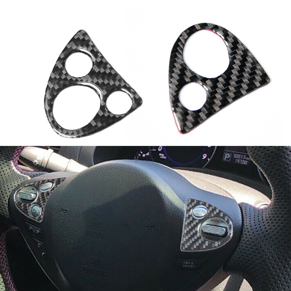 Carbon Fiber Steering Wheel Button Cover Trim for Infiniti FX 09-13/QX70 14-17 C