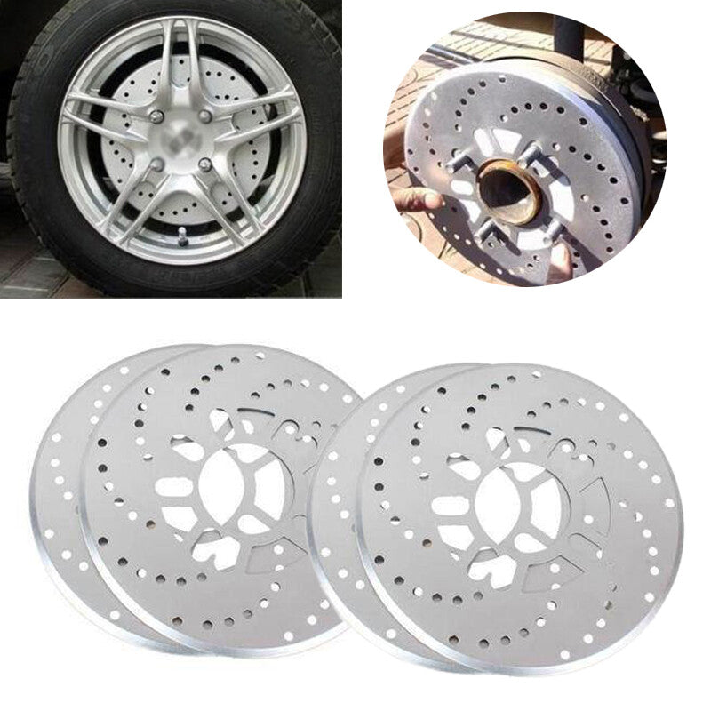 4-Piece Silver Aluminum Cross-Drill General Motors SUV Disc Brake Rotor Covers n