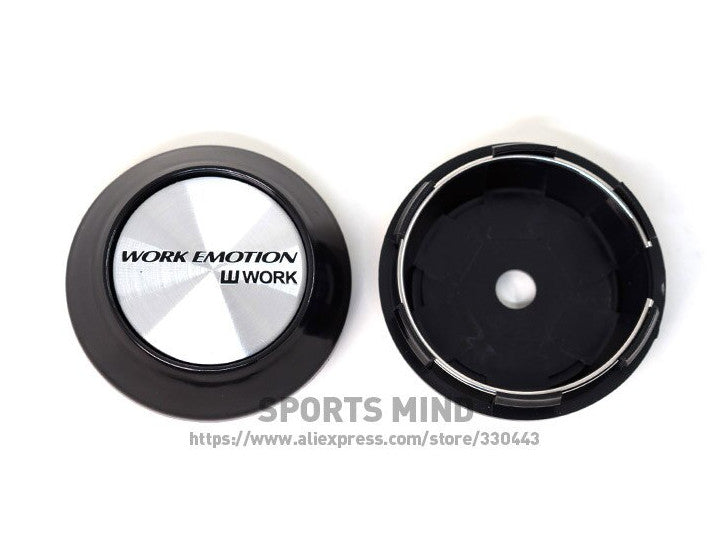 4x64mm WedsSport Silver Edge Cap Decal Badge Wheel Center Cap Hubcap TE37 - v