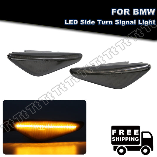 Smoked LED side marker lights for X3 F25 X5 E70 X6 E71 E72 turn signal lights - v