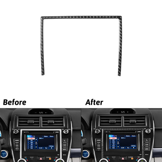 Carbon Fiber Central Console Radio Panel Frame Cover for Toyota for Camry 2012-2014