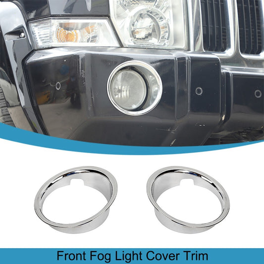 Chrome Front Fog Light Lamp Cover Trim for Jeep Commander 2006 2007 2008-2010