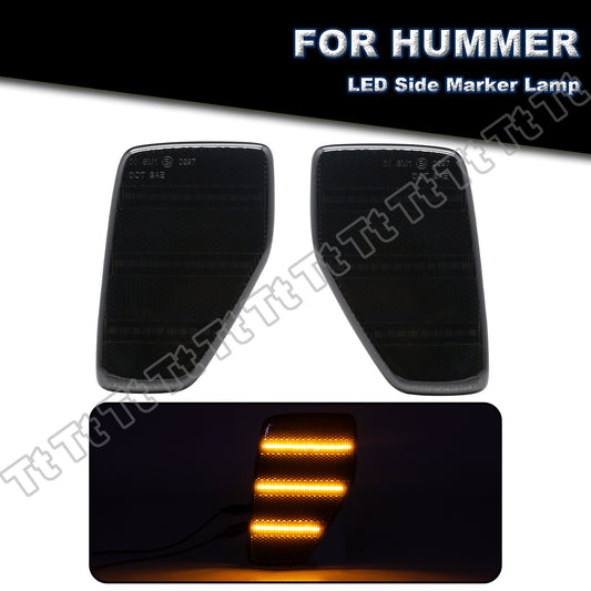 For 06-10 for Hummer H3/09-10 H3T LED Front Fender Side Marker Light Smoked 2x- v