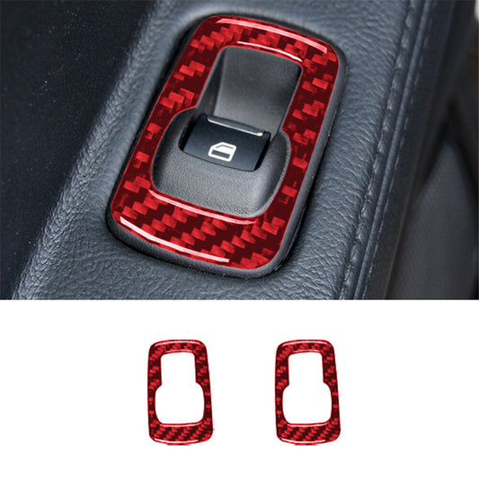 2X Red Carbon Fiber Top Of Steering Wheel Cover Trim For 718 2016-2022 v