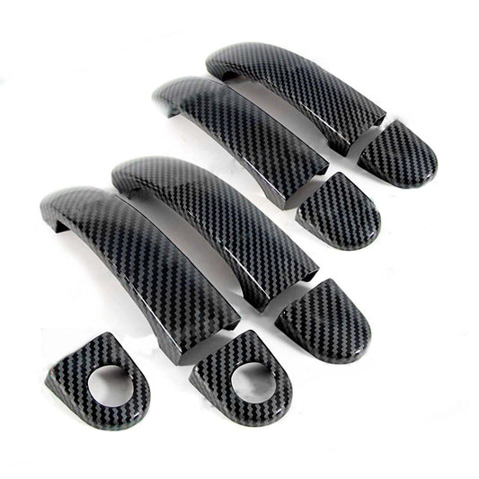 Glossy Carbon Fiber Cover Trim For 2005-2010 for VW for Jetta MK5 Sedan Side Door Handle