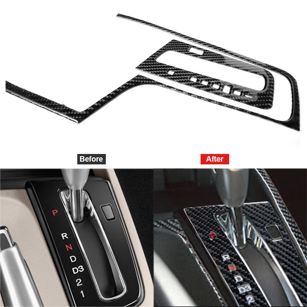 Carbon Fiber Gear Shift Panel Decorative Cover for Honda for Civic Coupe 2013-2015