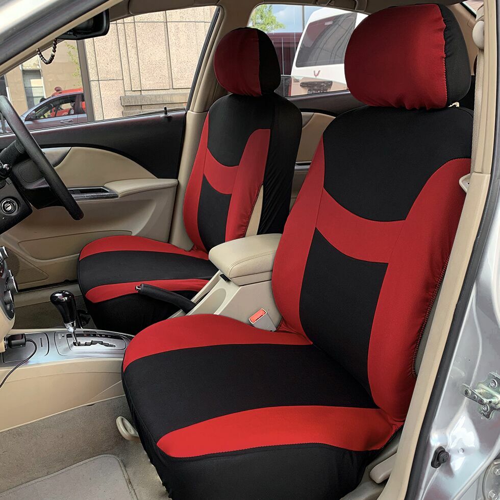Car for Seat Cover Protector Car Interior Decoration Full Set Front Rear Black/Red