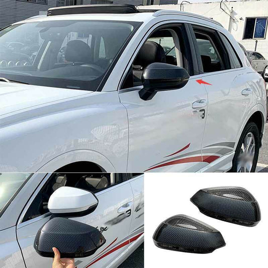 for Audi Q3 2019-2021 ABS Carbon Fiber Rear Door View Side Mirror Cover Trim 2X