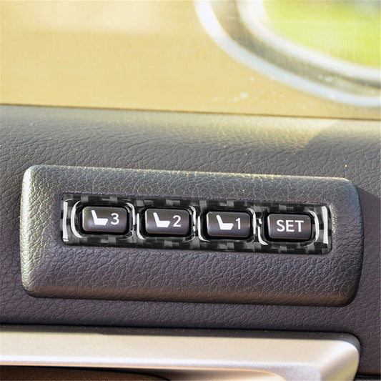 Carbon fiber interior memory for seat control cover trim for Lexus CT200h 2011-2017