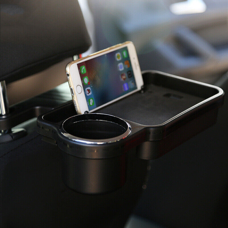Car for seat back table, beverage cup holder, desk bracket, food storage tray - n