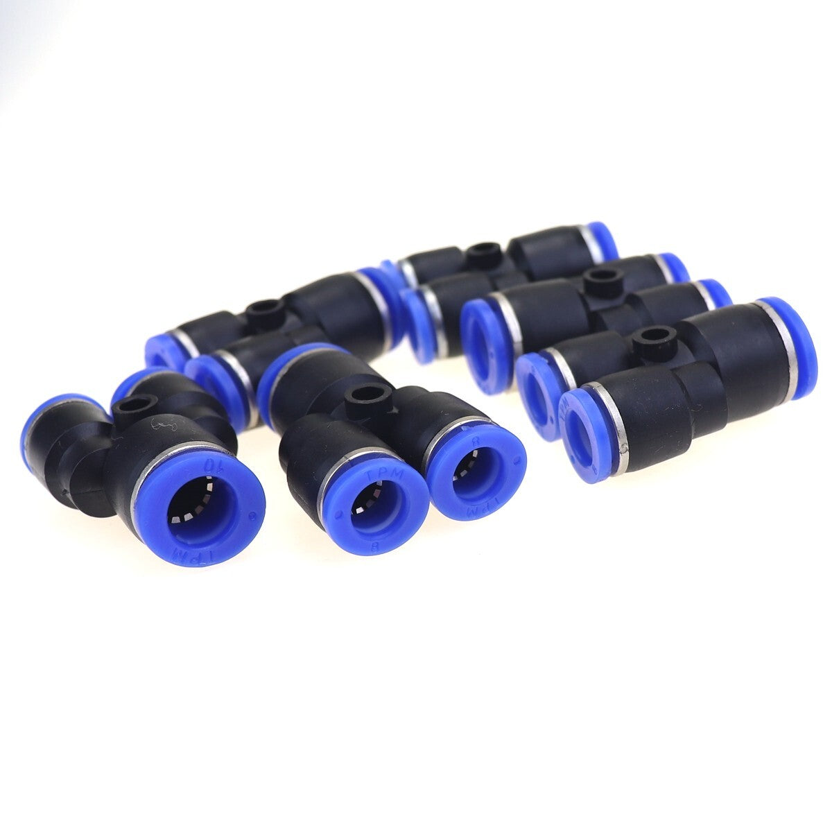 6-piece pneumatic reduction Y-type combined air push type 3-way connector pipe OD 3/8 to 5/16