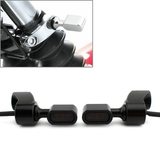 Front Fitk Turn Signal Indicator Light Lamp All Black Fit for Harley FXR 1987-2000 Q
