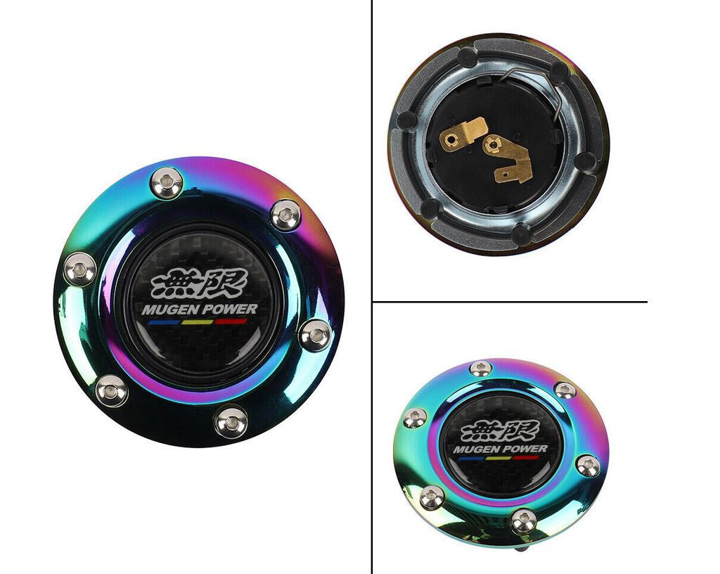 Mugen Carbon Neo Chrome steering wheel center horn button for Honda for Acura