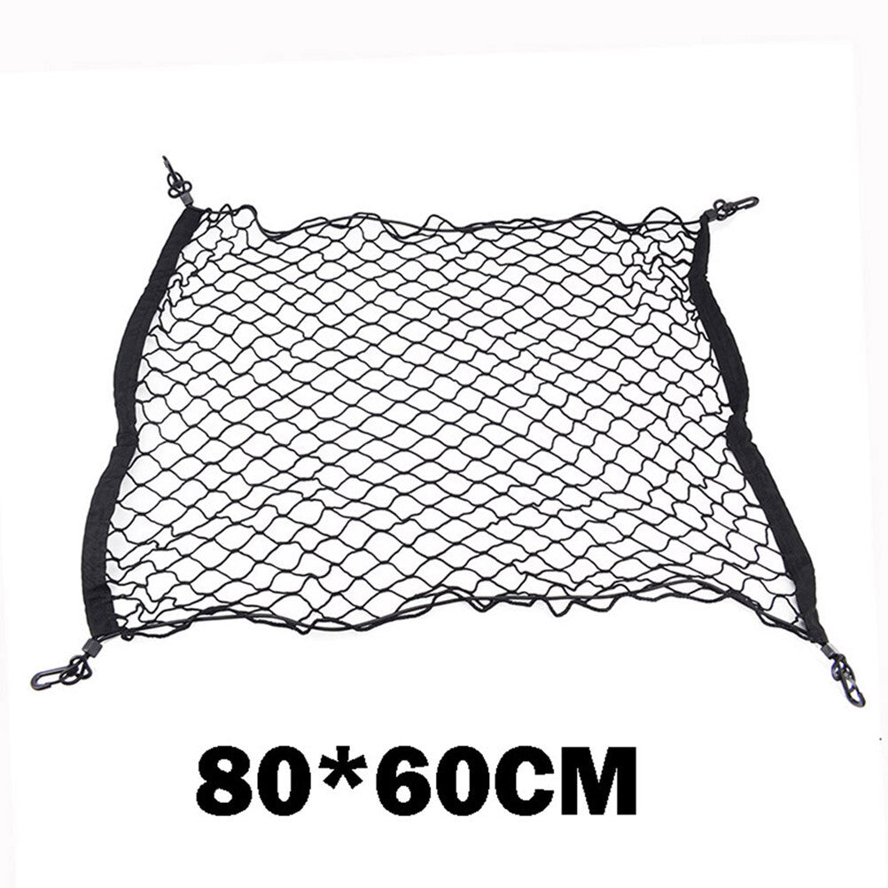 Universal Car Rear Trunk Floor Net Mesh Elastic Luggage Storage Net & 4 Hooks AU Q