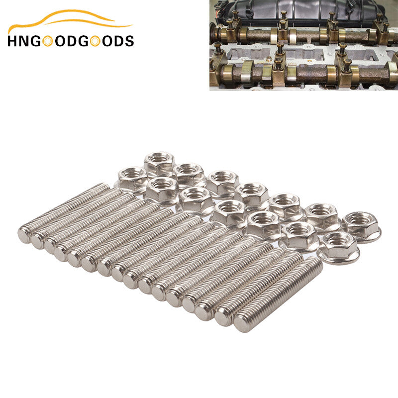 16-Piece Set of Exhaust Manifold Bolts  Stainless Steel Hardware for Ford 4.6L  5.4L V8