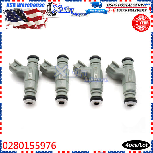 4-piece fuel injector kit for 2001-2003 for Chrysler PT Cruiser 2.4L L4 gas 0280155976- v