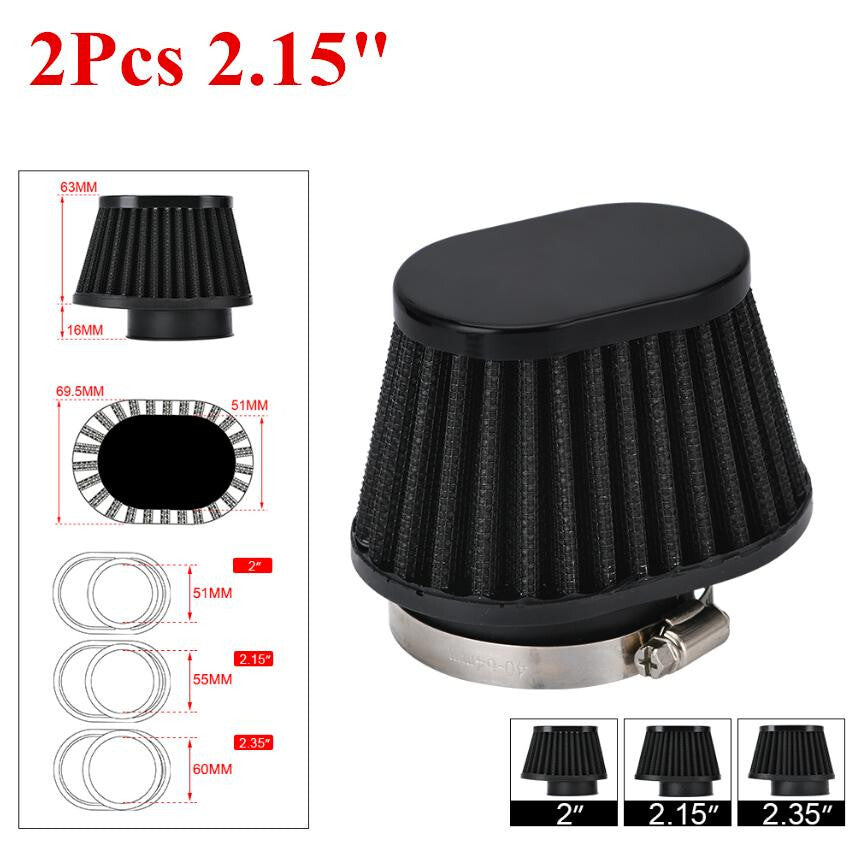 High-flow air filter cleaner with cold intake cone filter for motorcycles and scooters - n