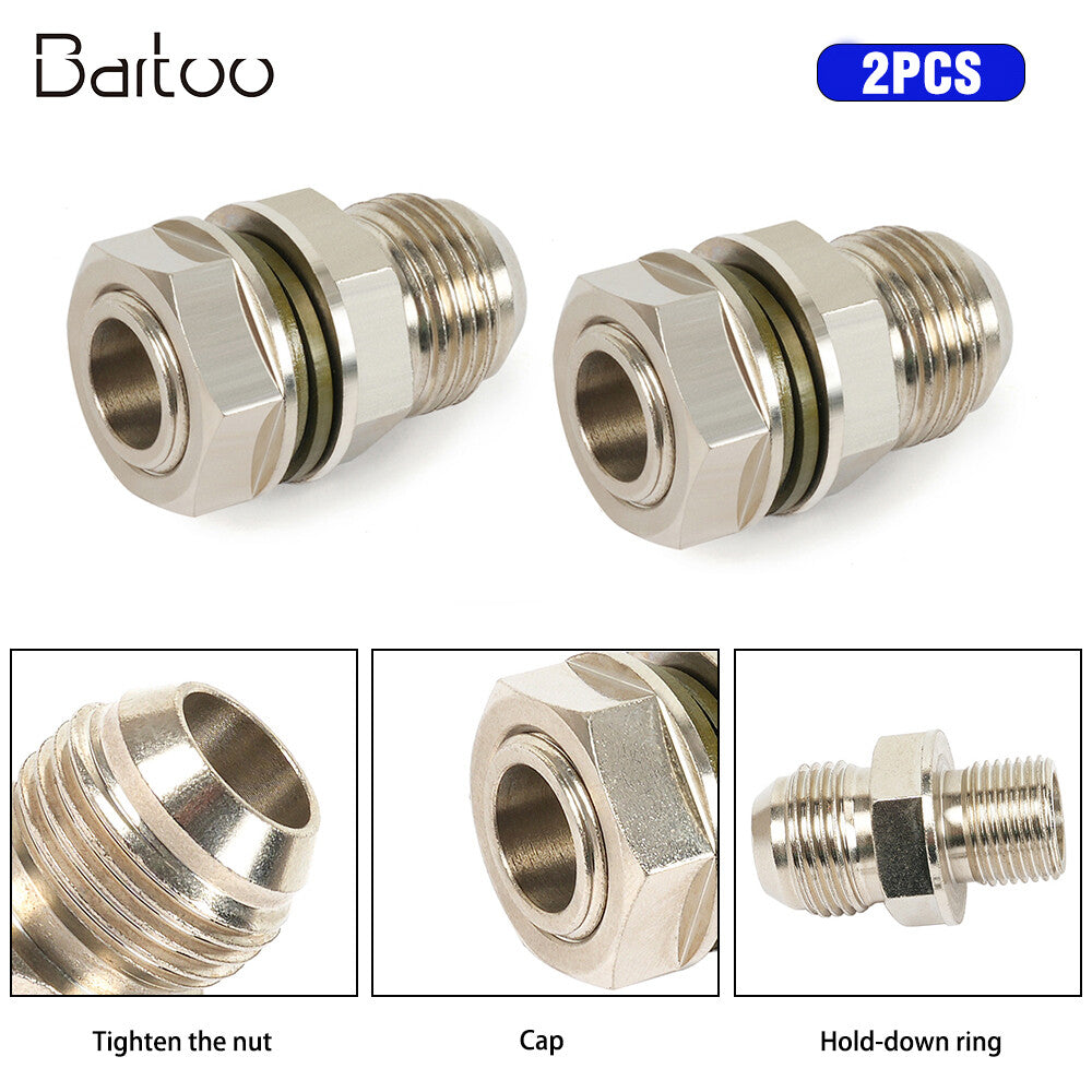 2PCS AN10 10AN DIY Turbo Oil Pan / Oil sump Return Drain Adapter Fitting No Weld Q