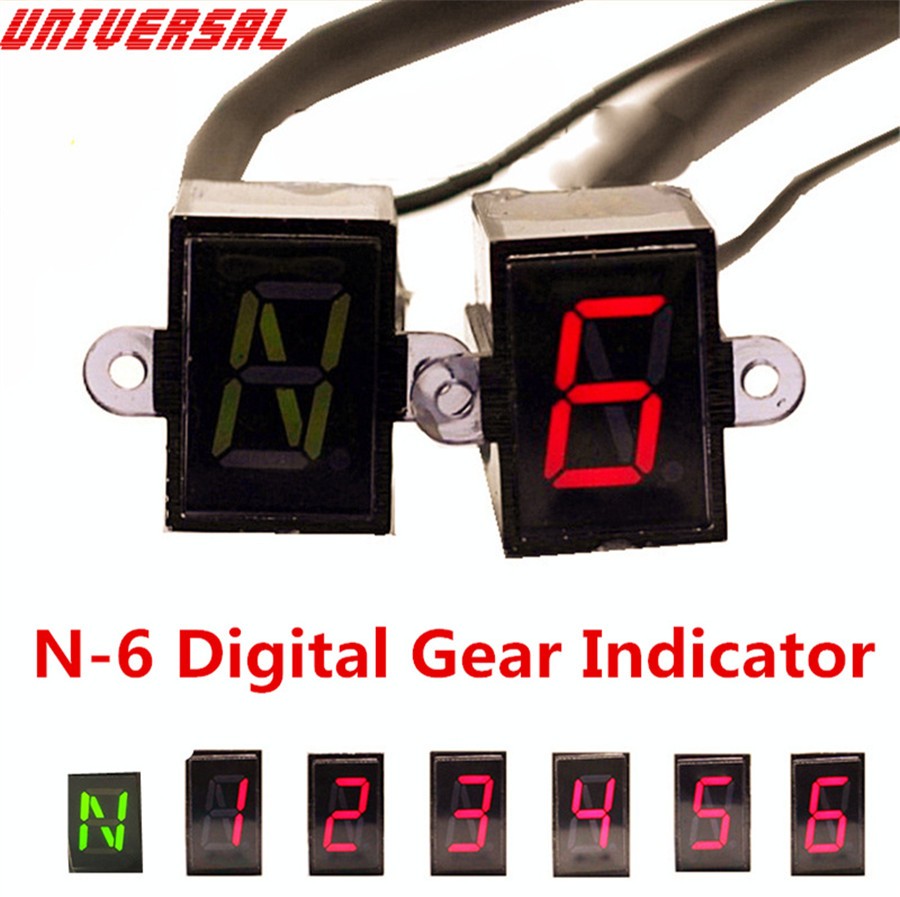 Motorcycle 6 Speed N-6 Digital Gear Indicator Shift Lever Sensors Gear Display Q