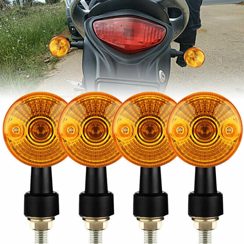 Black Classic Motorcycle Turn Signals Indicator Blinker Light For Cafe Racer US