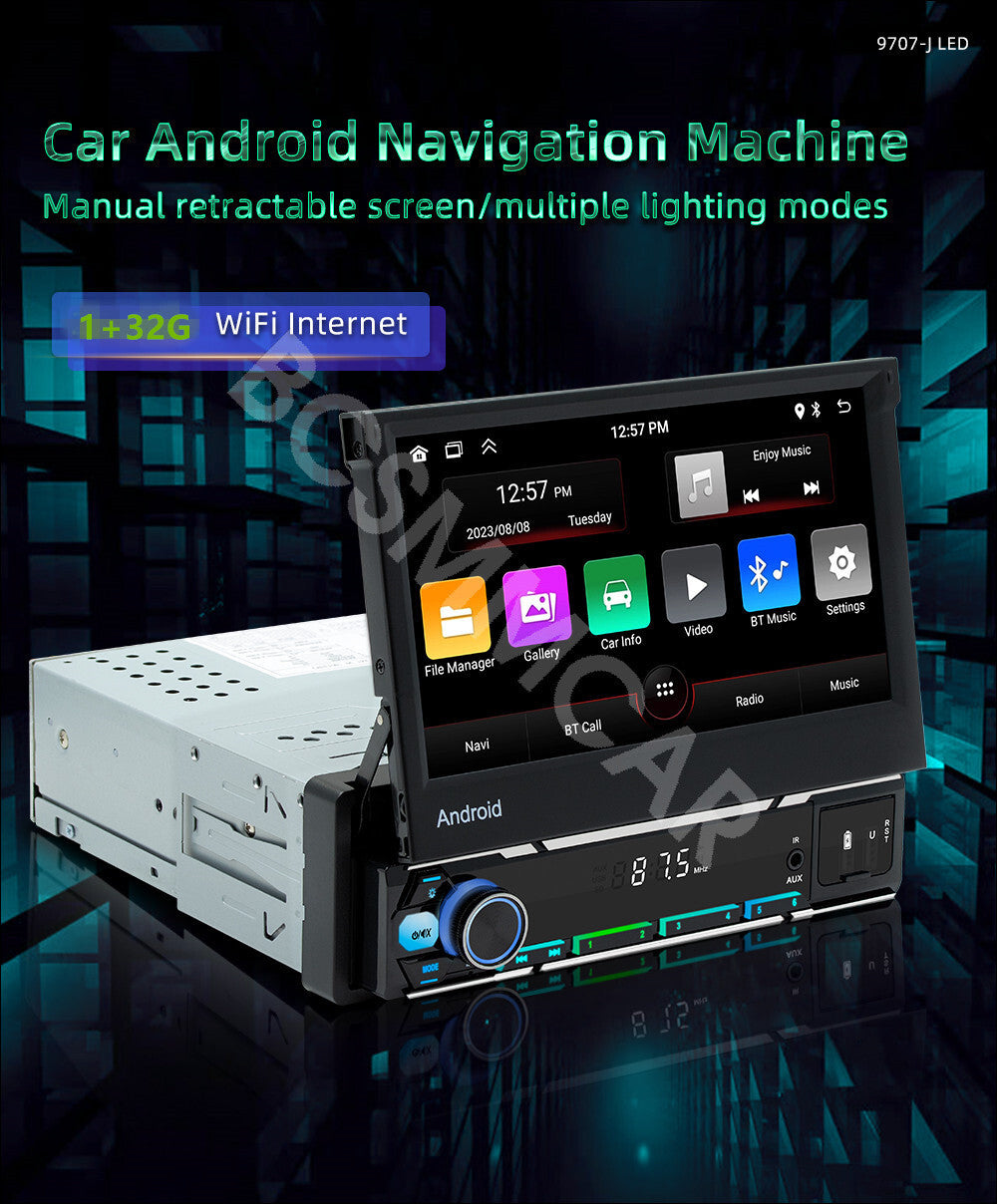 7in Single 1Din Android 13 Car Stereo Radio Bluetooth FM For Apple Carplay