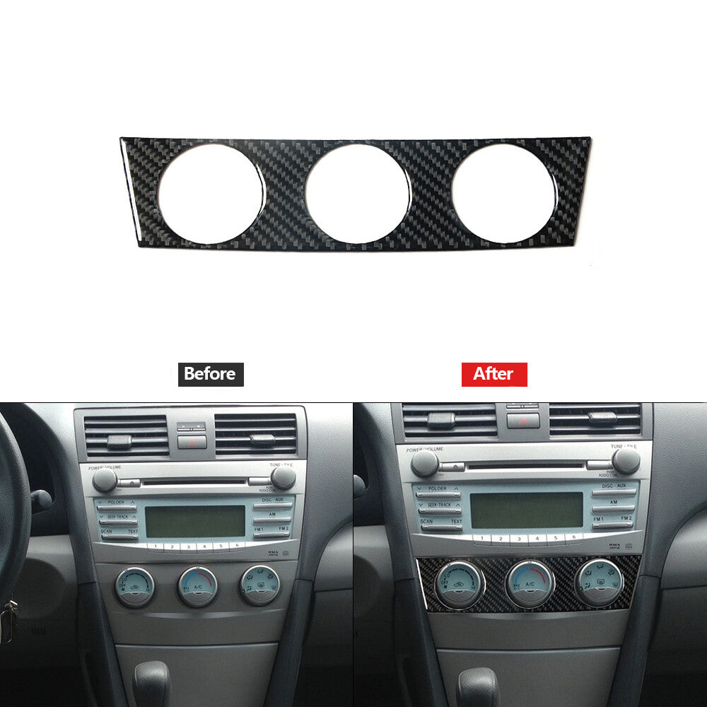 Air Conditioner Controller Trim Cover Carbon Fiber for VW for Passat 2006-2011 Red v