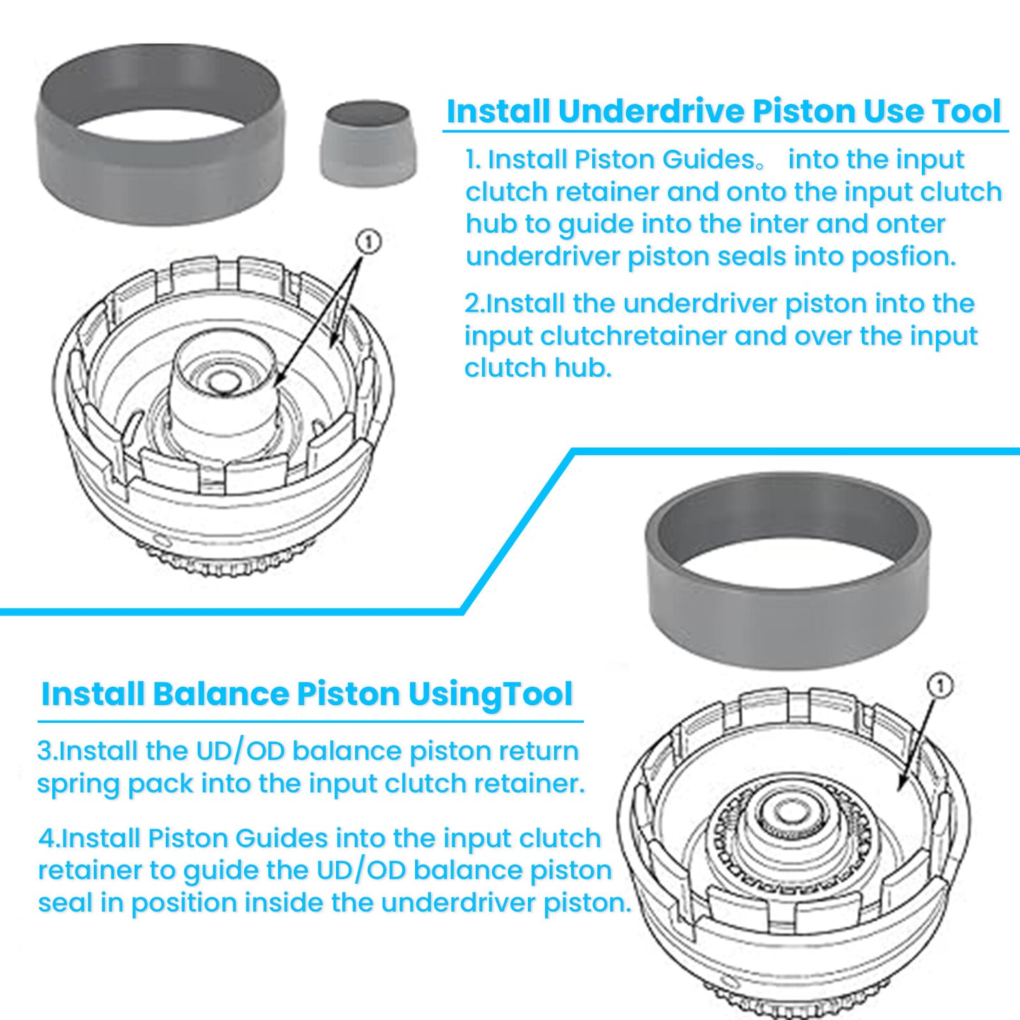 3PCS Underdrive Piston Retainer Tool for 68RFE Transmission T-3250-KM