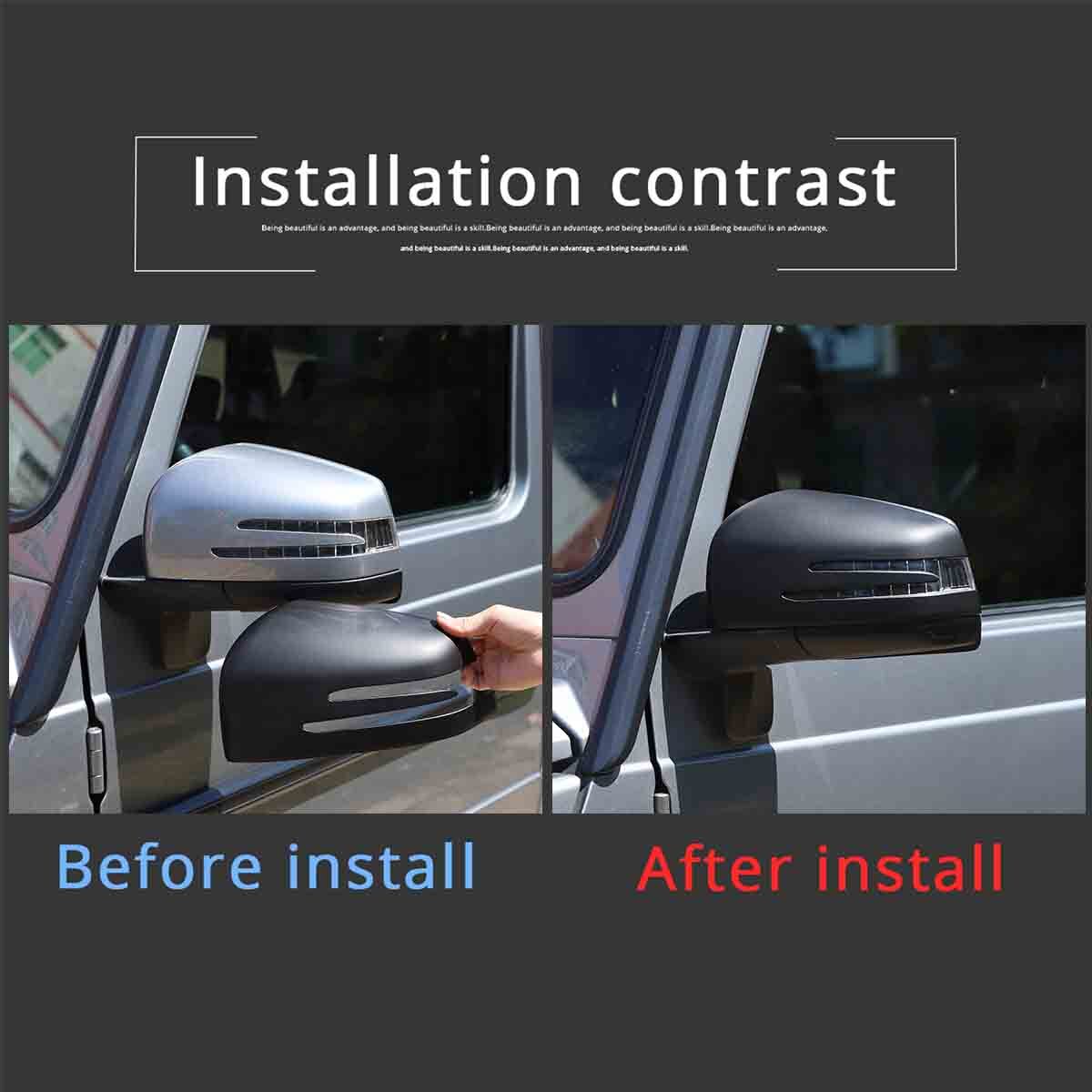 Matte black rearview mirror covers suitable for ML, GL12-16, GLE, GLS 2015-2019. n