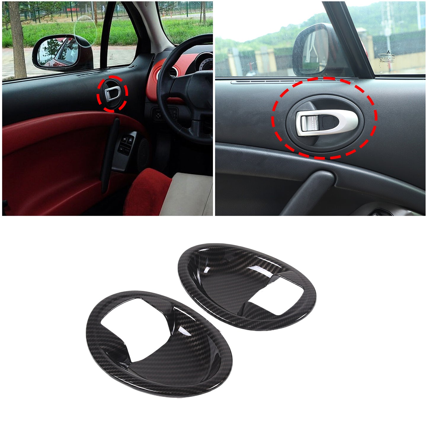 4PCS Real Carbon Fiber Car Door A-Pillar Indoor Trim For Maverick 2022-23- v