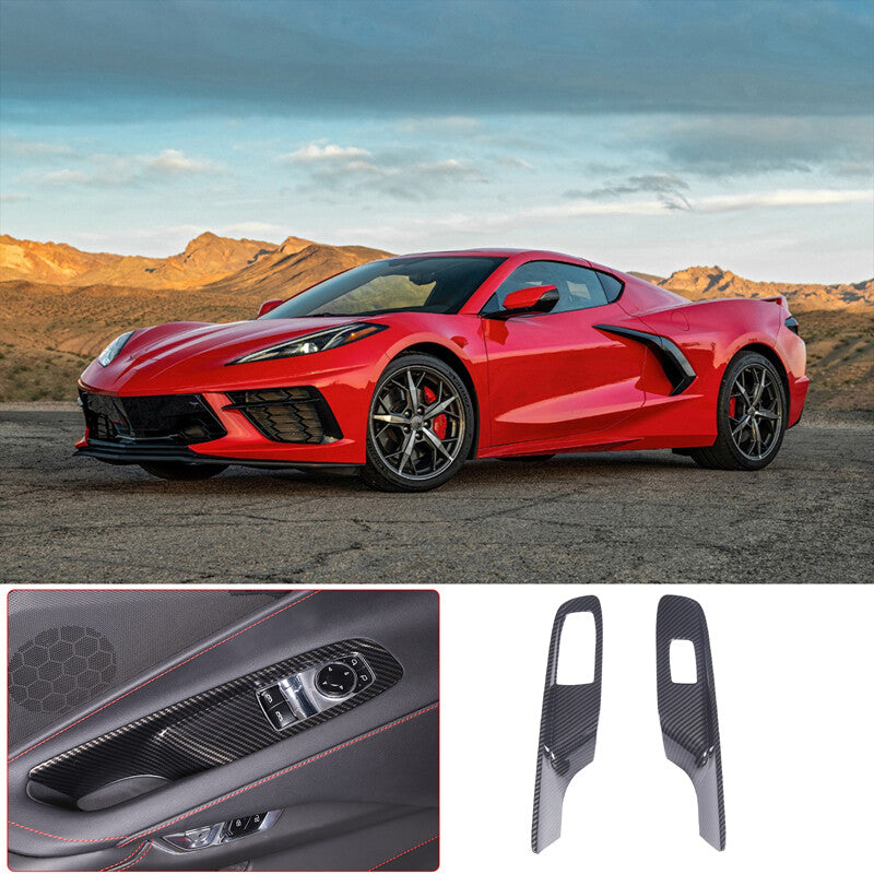 4-Pack ABS Carbon Fiber Exterior Door Handle Cover Trim for Tundra 2022-2023- v