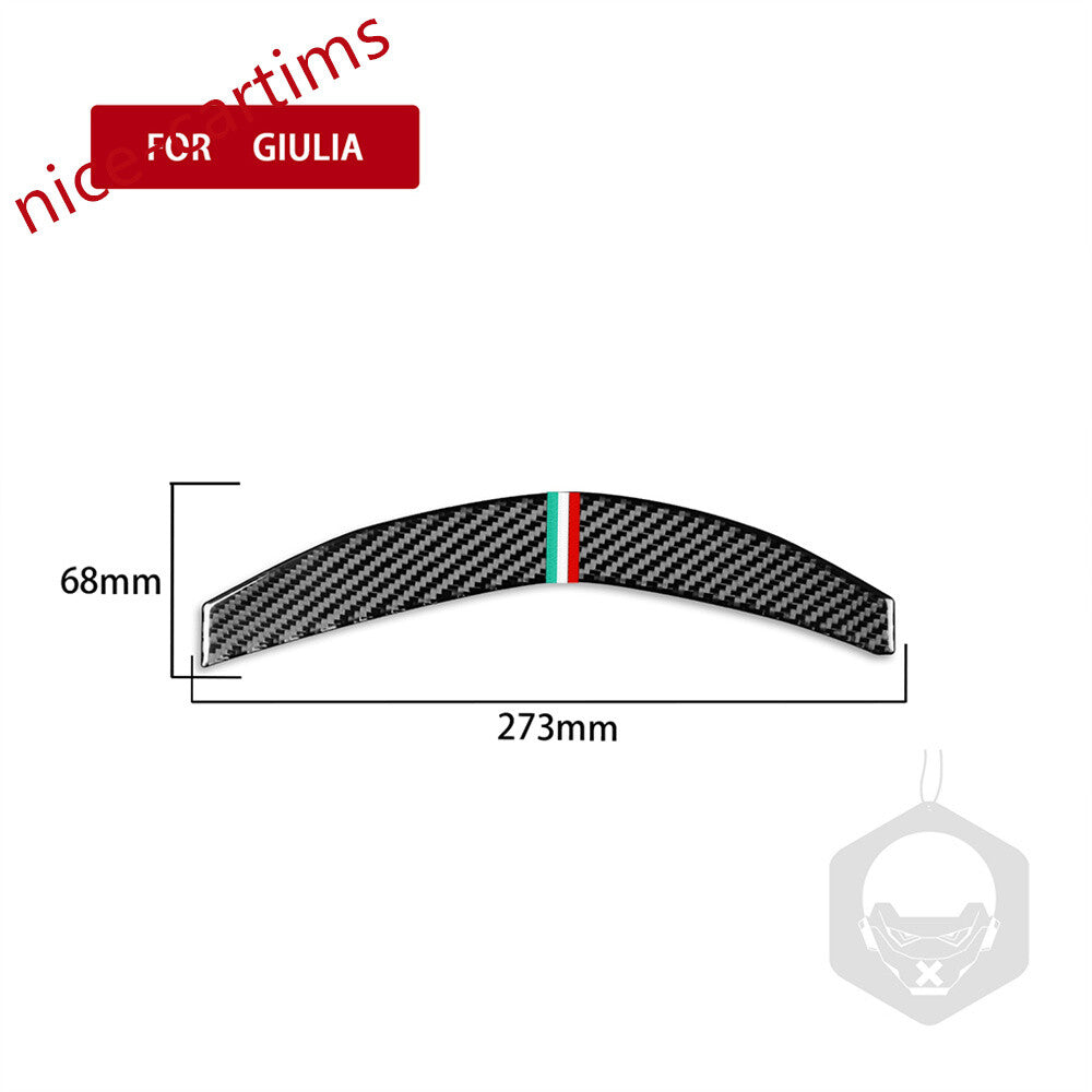 Carbon Fiber Car Steering Wheel Panel Cover Fit for Alfa Romeo Giulia 2017-2019