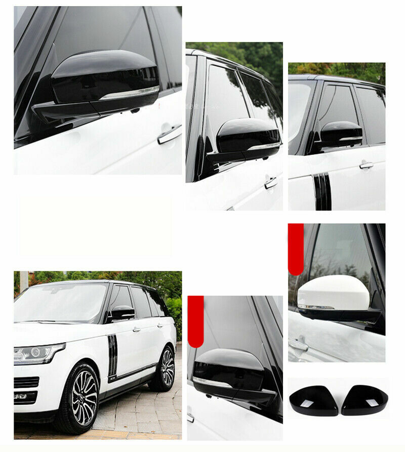 2P Glossy Black Rearview Mirror Cover Replace for Range Rover HSE L405 2013-2021