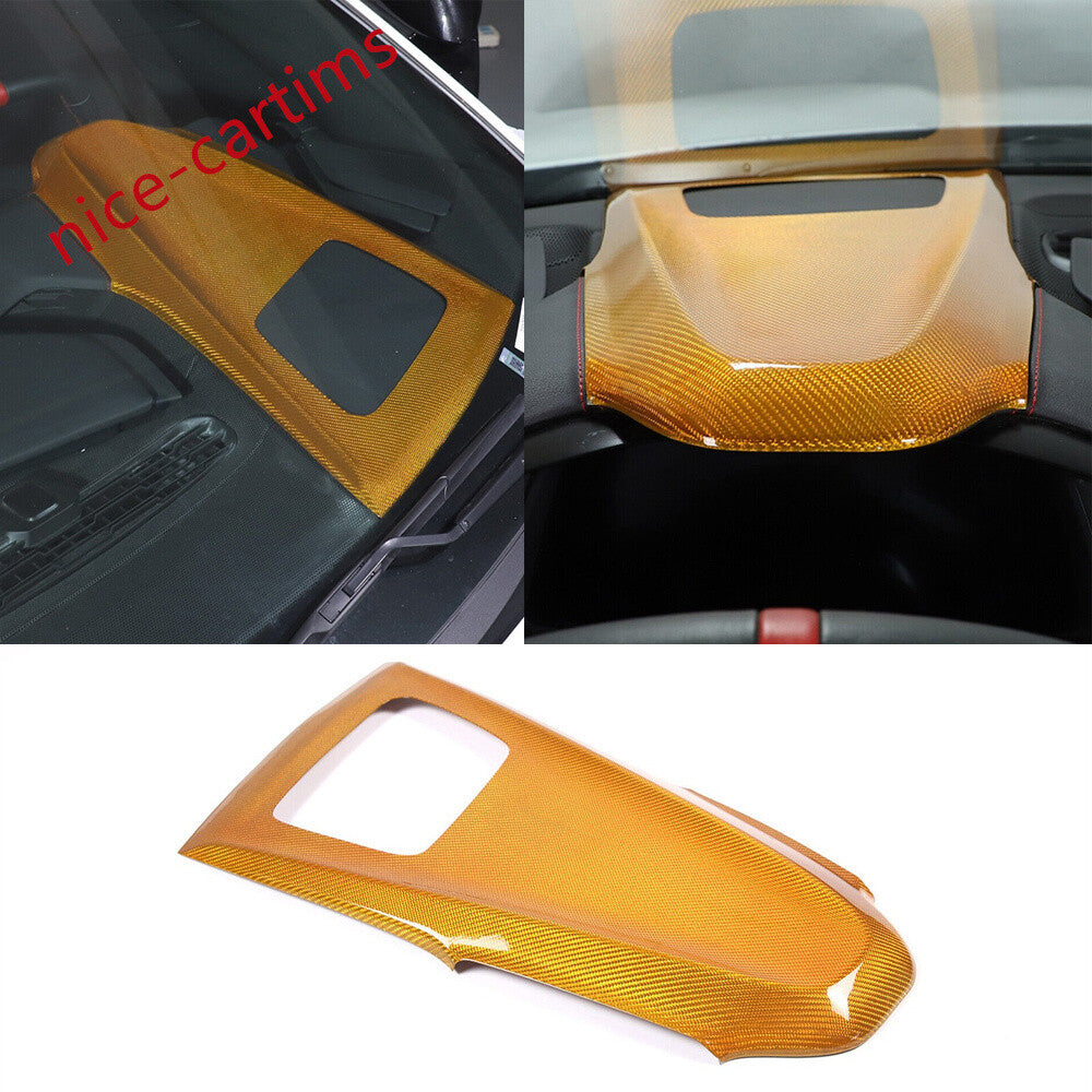 Yellow Carbon Fiber W/ HUD Dashboard Upper Panel Cover for Corvette C8 2020-2024
