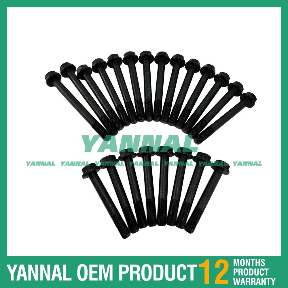 One set of cylinder head bolts for Perkins 1004-4 excavator engine parts.