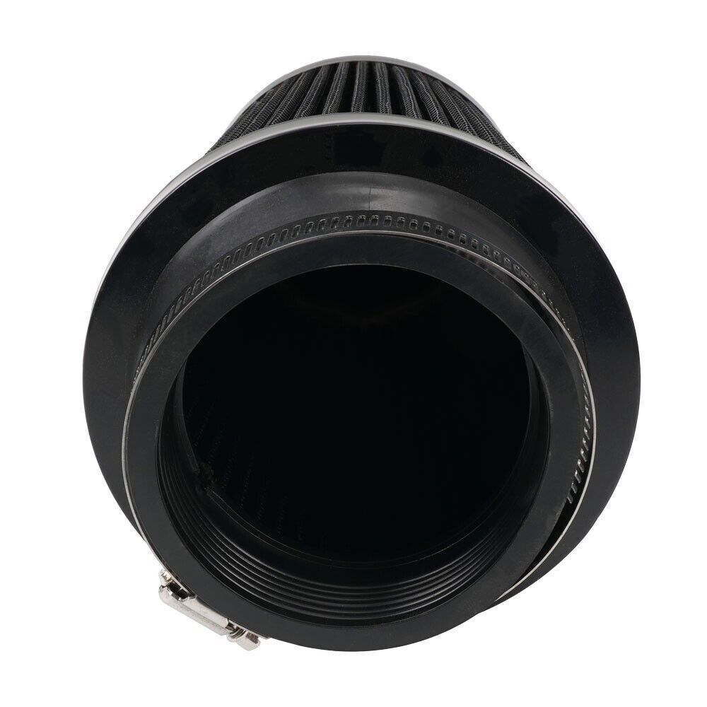 3 76mm High Flow Inlet Dry Air Filter Cold Air Intake Cone Replacement Black Q