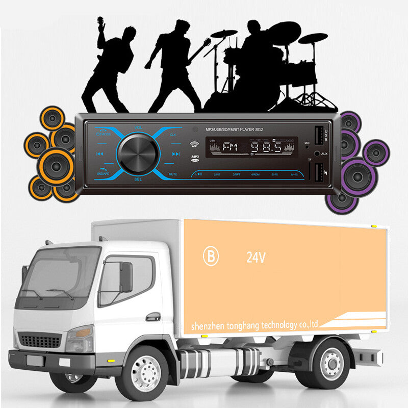 24V 1DIN Car Truck Stereo Music WAV MP3 Player with Built-in Audio Unit and Bluetooth ( ) n